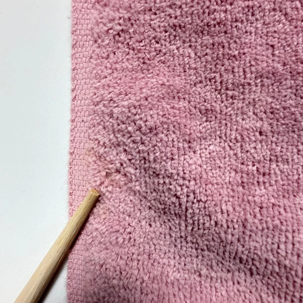 Vintage Avanti Pink Hand Towel Lace Rose Trim Cottagecore Bathroom Decor